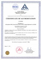 Calibration Laboratory certificate of accreditation 2021-2026